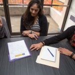 India Ornelas (far right), chair of the School of Public Health’s Diversity Committee, says that passing the new core competency was a collaborative effort involving many meetings, presentations and informal conversations to communicate the importance of the proposed addition. Photo: Filiz Efe McKinney.