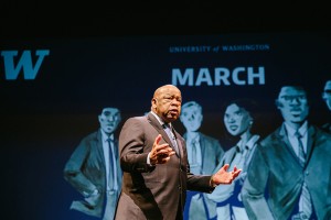Rep. Lewis shared his story — now protrayed in the graphic novel “March” — with the UW community in February. Photo: University Marketing & Communications.