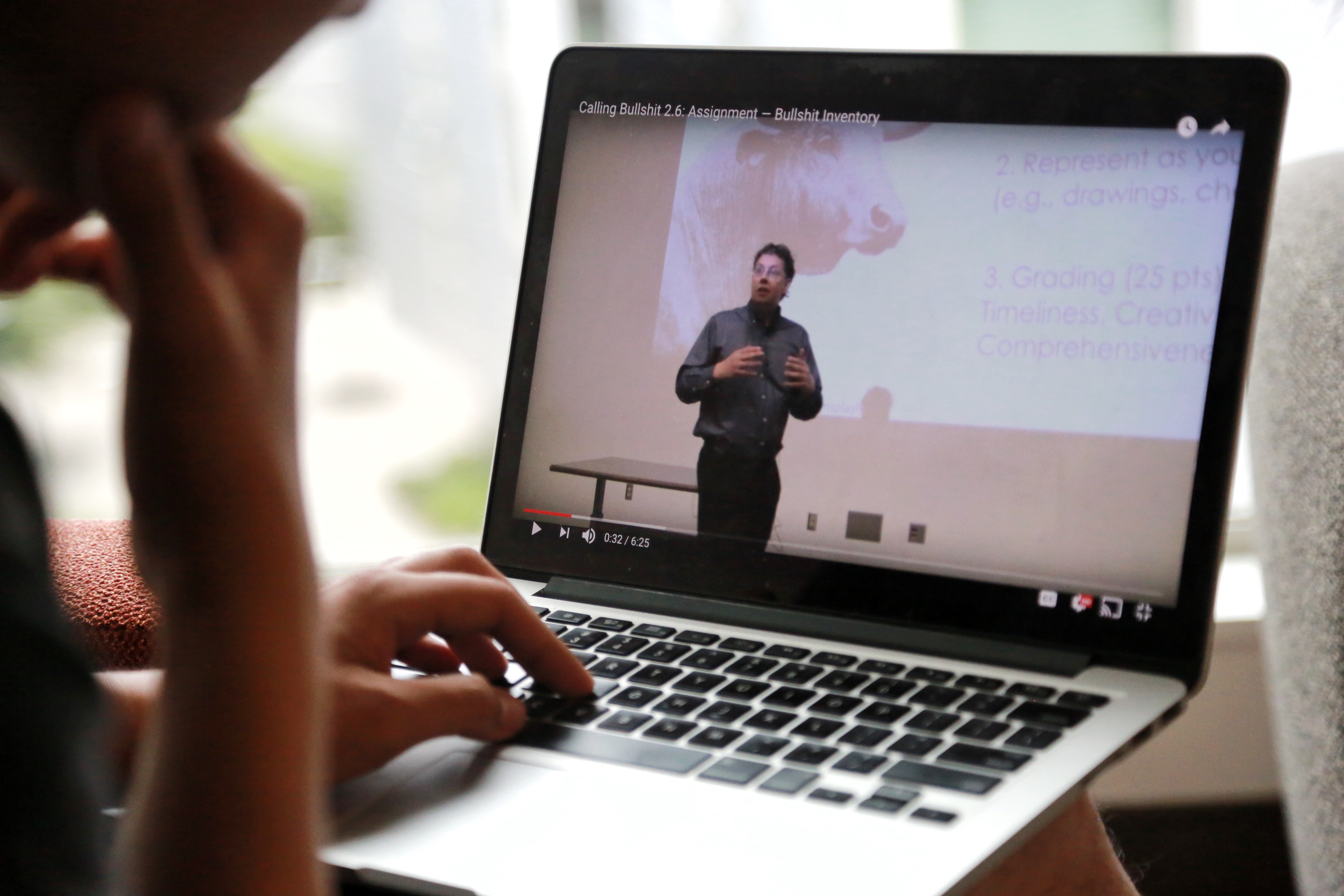 photo of lecture on laptop