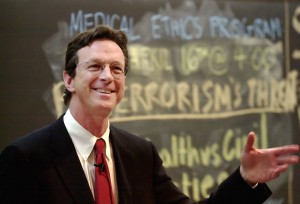 4/11/02 Michael Crichton '64, HMS '69 speaks on "The Media and Medicine" at Harvard Medical School in Boston, MA on Thursday, April 11, 2002. staff photo by Jon Chase/Harvard University News Office