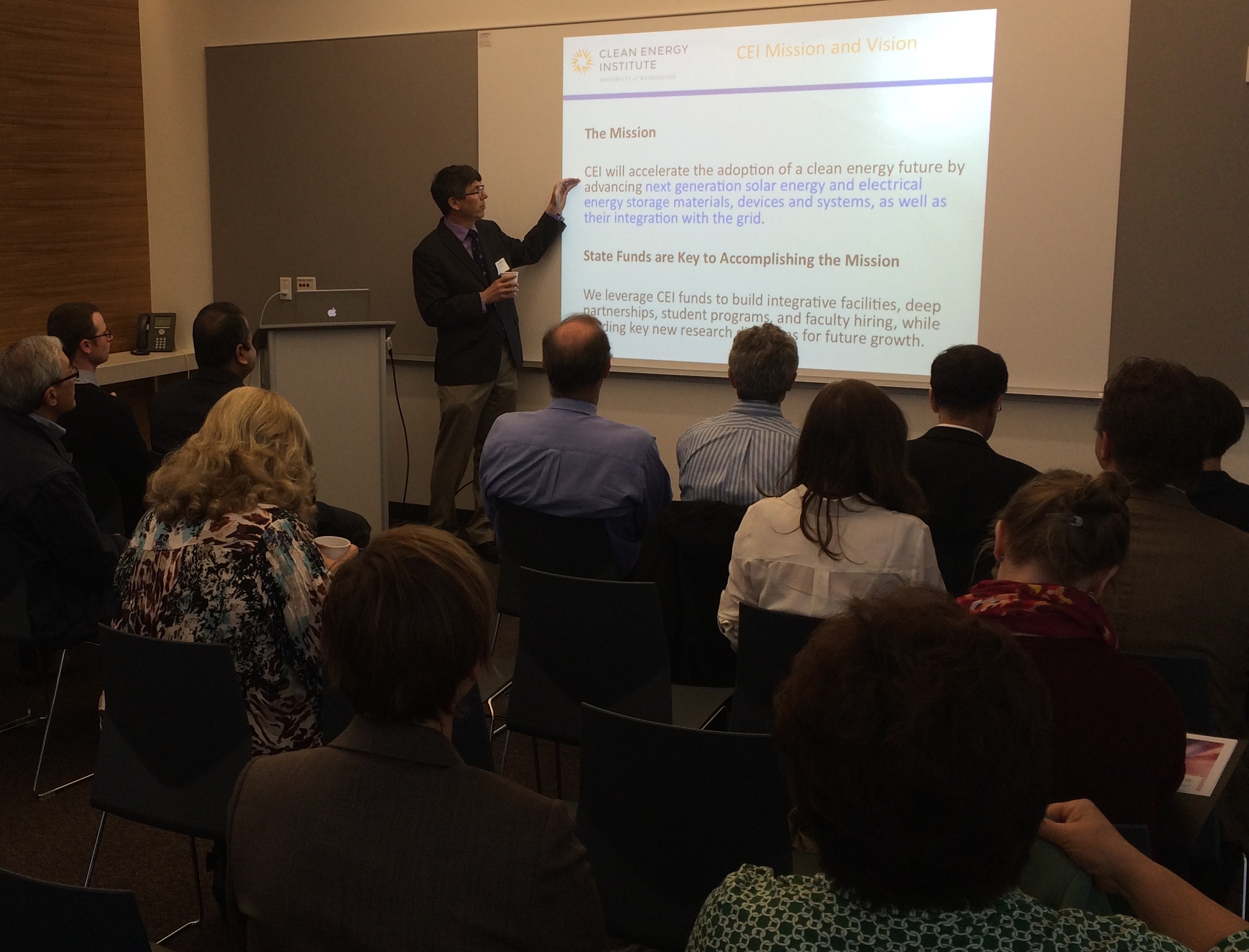 CEI Director Dan Schwartz presents an overview of the Institute's mission to legislators and staff.