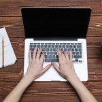 Person working on a laptop
