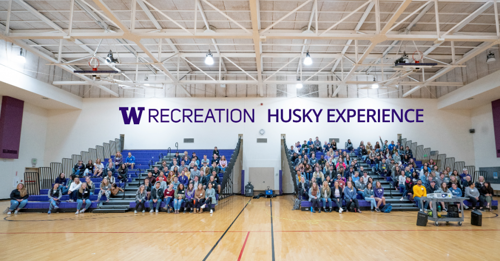 Students gather for the 2019 Husky Experience event hosted by UW Recreation