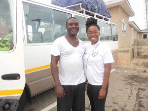 kamaria with bus driver Charles