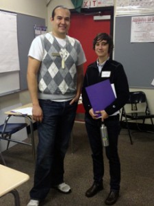 Ross Braine, OMA&D tribal liaison, with Gwyn Prater, graduate specialist for the Neah Bay GEAR UP program.