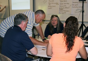 Educators engage in professional development activities aimed to improve their curriculum for GEAR UP students.