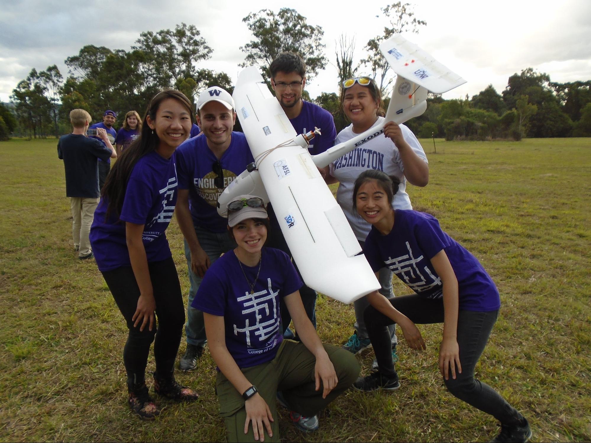 The Exodia team post mission. Photo credit: Jonathan Solomon. (From left to right) Back: Jennifer Look, Maximilian Vertucci, Daniel Corona, Gizelle Gando; Front: Lara Millman and Jessica Trinh.