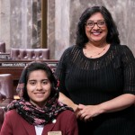 Upward Bound student Howsai Sahak with Sen. Mona