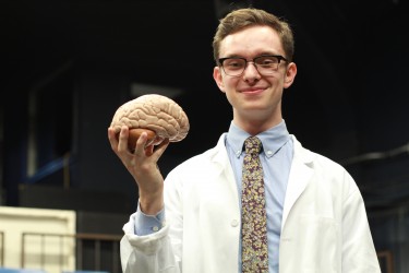 Neurobiology & psychocology major Mitchell Krawczyk has worked on seven productions with the Undergraduate Theater Society.