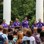 Photo of orientation leaders and students at orientation