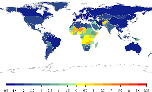The 2010-2015 median total fertility projection based on a statistical model developed by UW statisticians.