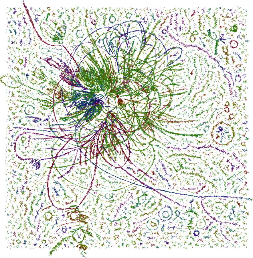 A graphical view of tens of millions of bases of DNA extracted from a marine microbial community found in Puget Sound, reveals the entangled genomes of bacteria, archaea and viruses. Scientists extracted 2 million of these to map the genome of one particular marine microorganism that had defied investigation.