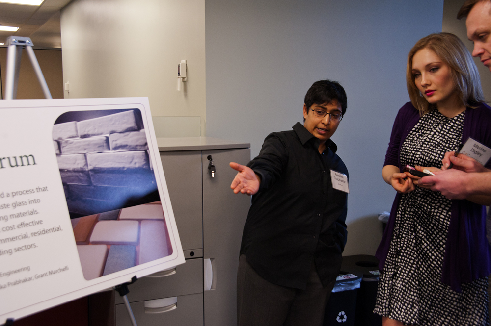 Renuka Prahabakar talks about her firm Envitrum – one of the first startups that will take advantage of the business incubator space – with the Center for Commercializations Merina Bigley and Xconmy reporter Curt Woodward.