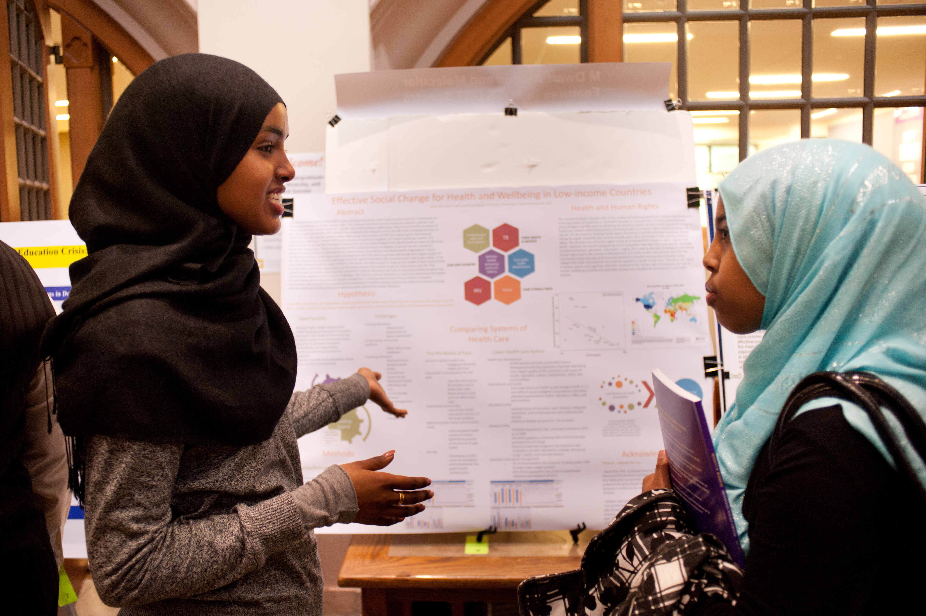 A student at the 2011 symposium presents 'Effective Social Change for Health and Well-being in Low-Income Countries.'