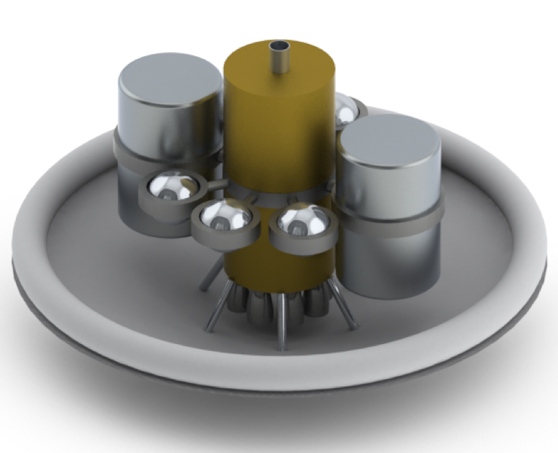 The UW students' design for an air-braked rocket that would ferry supplies and personnel from a space station in lower-Earth orbit to a lunar lander orbiting the moon.