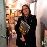 UW librarian Stephanie Lamson stands in doorway