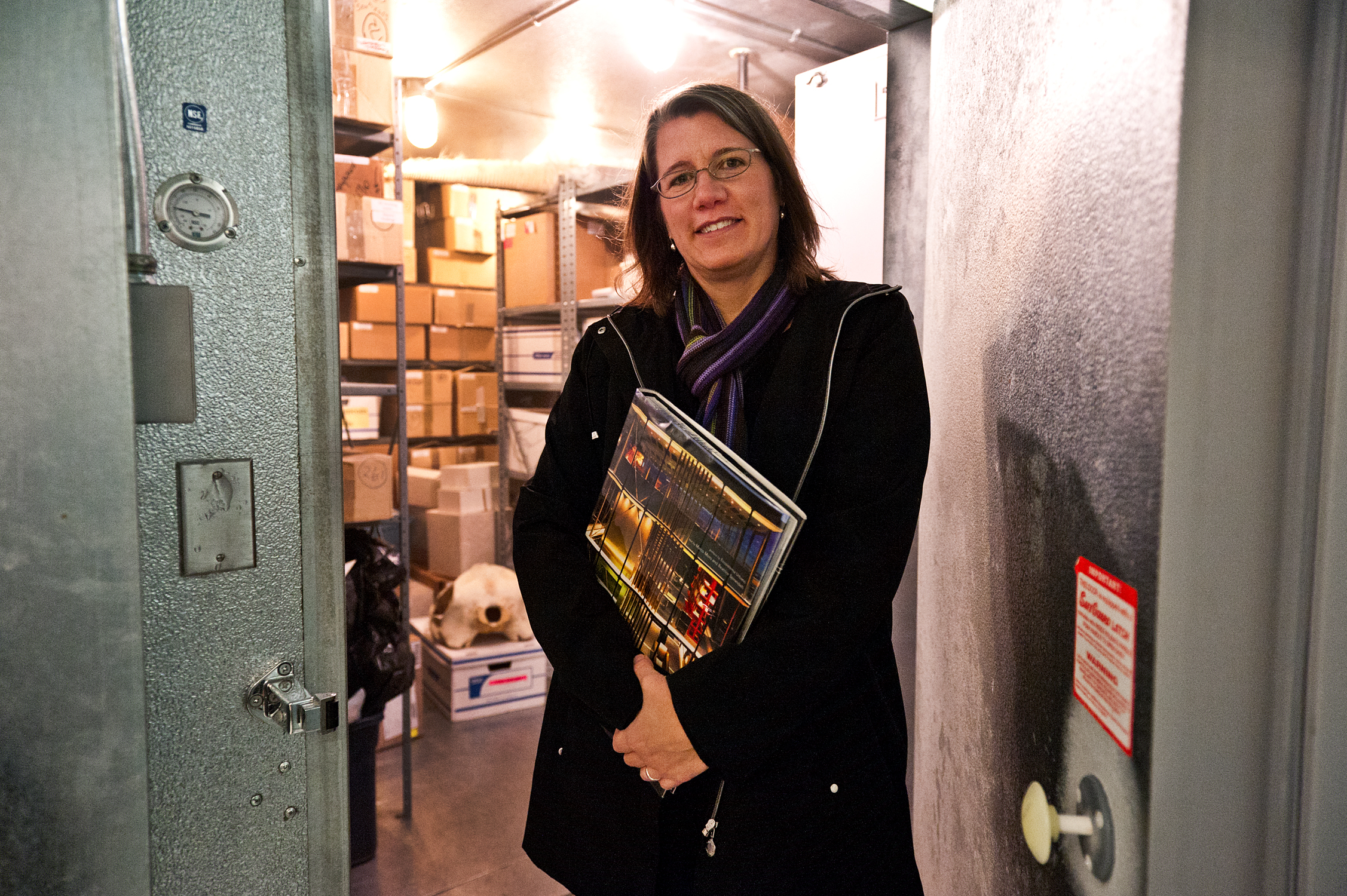 UW librarian Stephanie Lamson stands in doorway