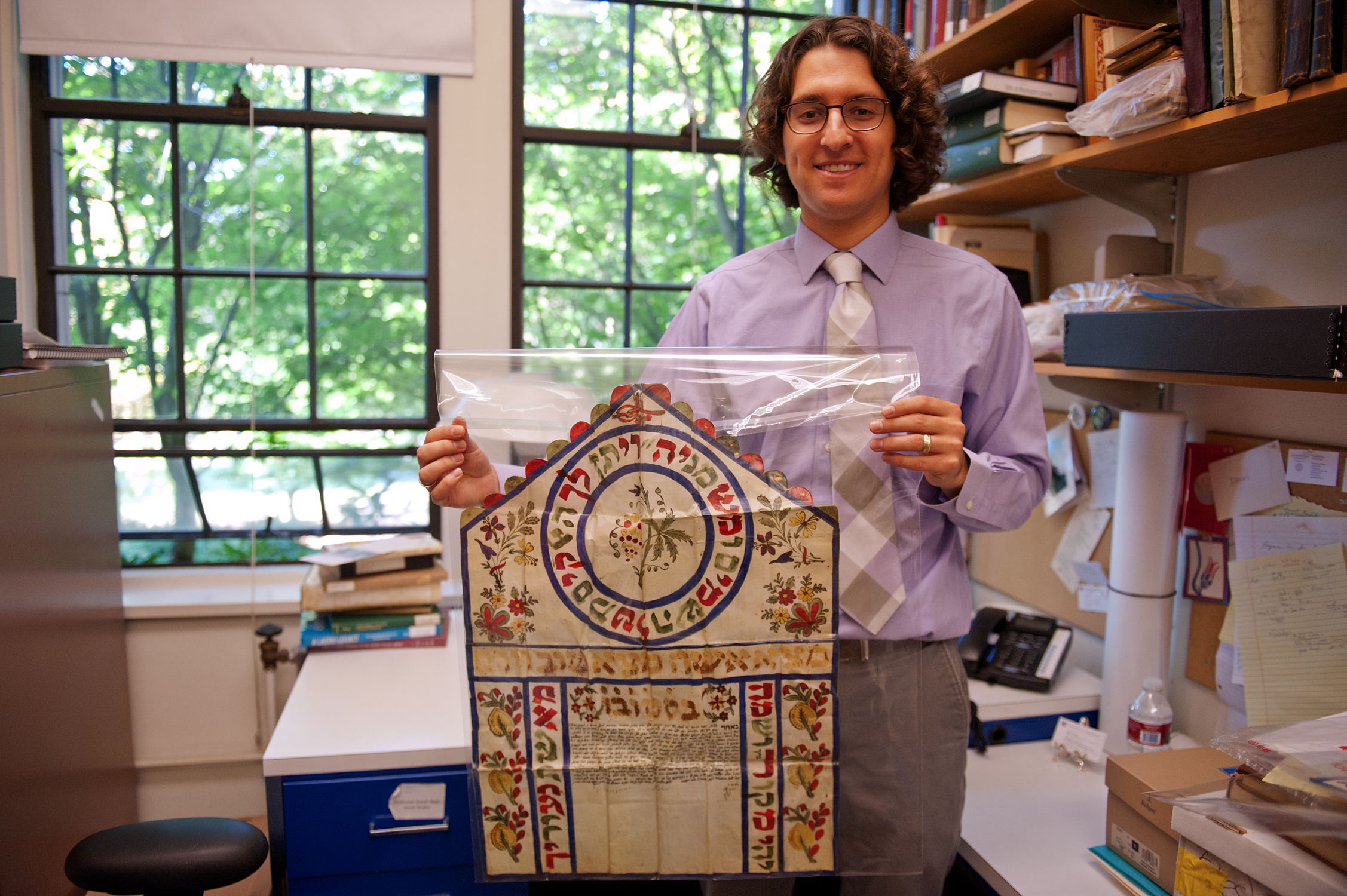 Devin Naar with 1910-1920 wedding announcement
