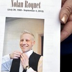 The program from Nolan Roquet's memorial service.