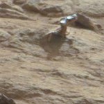 A shiny rock outcropping on Mars.