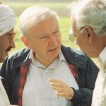 Roy Prosterman with an Egyptian farmer and a government official