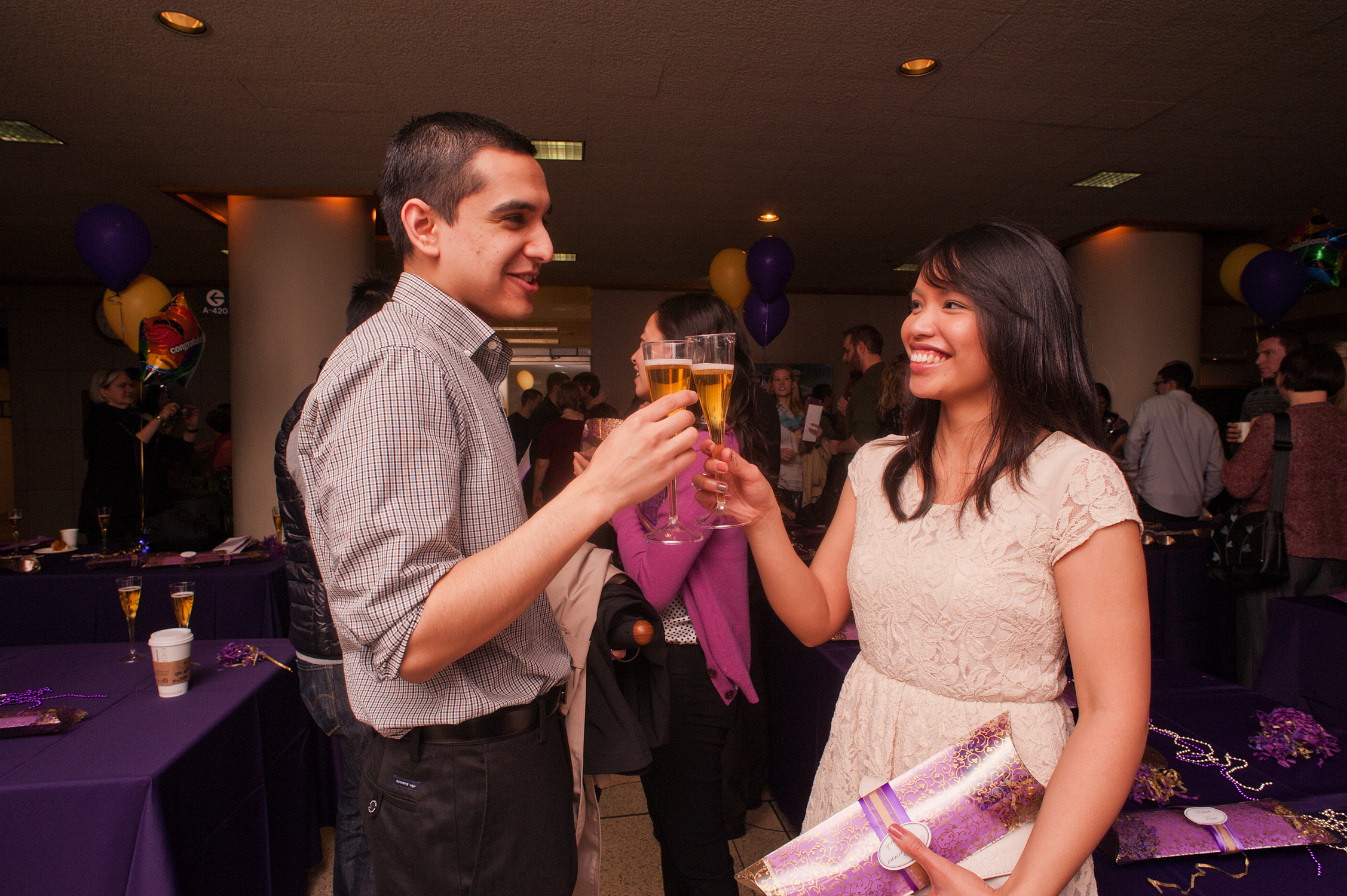 Ria and husband toast