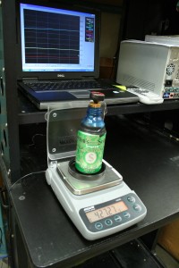 Can on measuring scale
