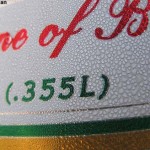 Sweat on a can of Miller beer.