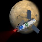 Image of a spacecraft powered by a fusion-driven rocket.