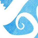 Blue and white design suggests an octopus