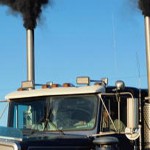 diesel truck spouting exhaust