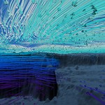 A still capture from "Dynamic Earth: Exploring Earth's Climate Engine," showing an underwater view of ocean currents at different depths off the continental shelf of North America.