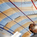 Woody Sullivan and his home sundial.