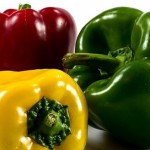 Red, yellow and green pepper.