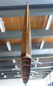 The Husky Clipper hangs in the Conibear Shellhouse.
