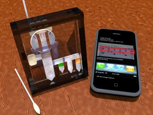 Simulated computer image of portable diagnostic device