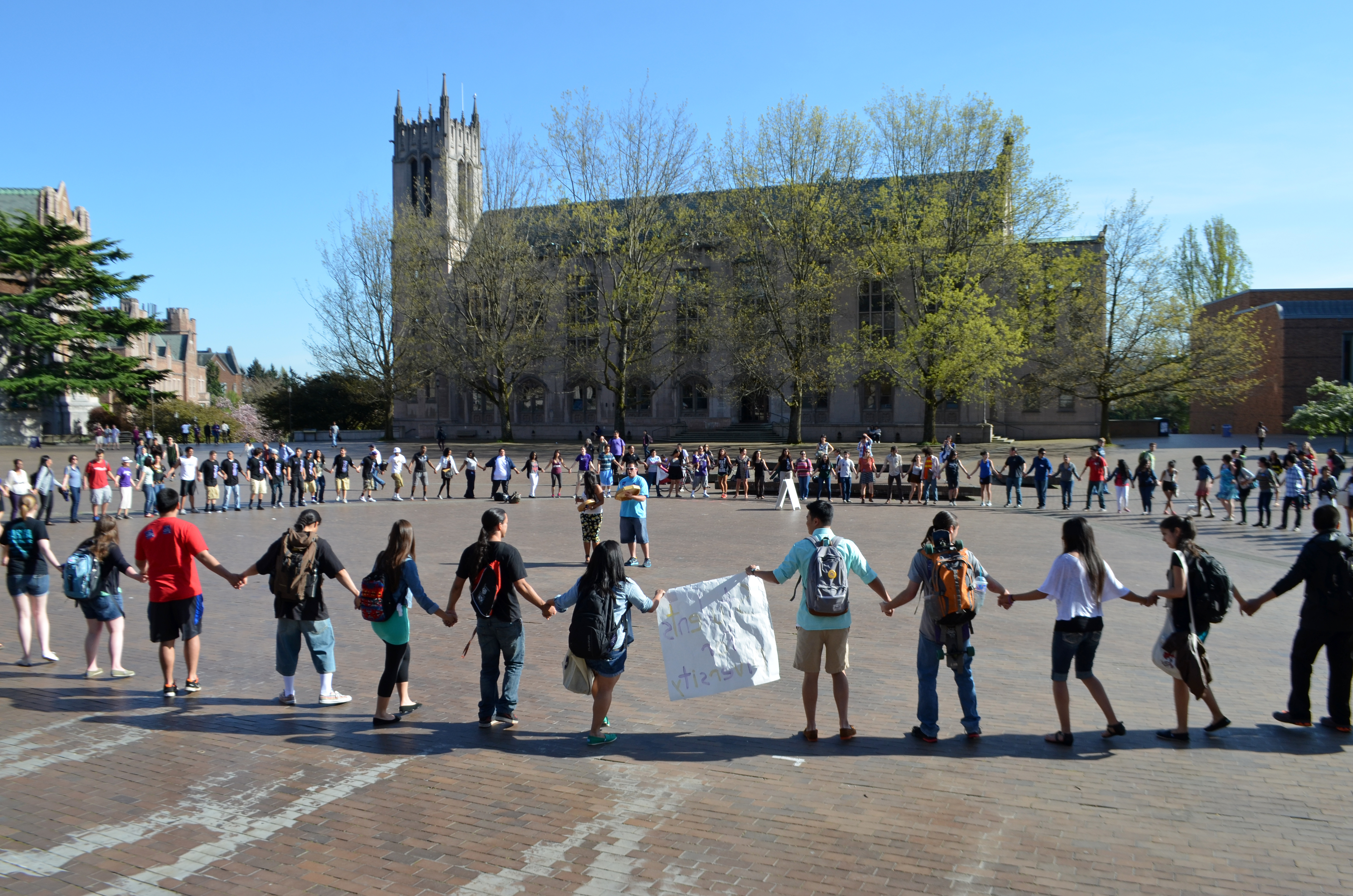 Students gather in Red Square