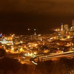 Downtown Seattle at night