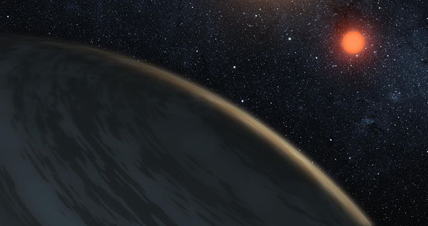 In a bit of cosmic irony, planets orbiting cooler stars may be more likely to remain ice-free than planets around hotter stars. This artist's concept illustrates a planet orbiting a red dwarf star.