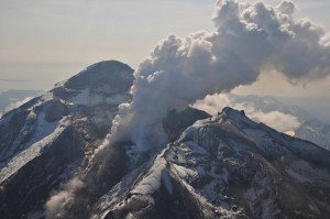 Redoubt Volcano's active lava dome as it appeared on May 8, 2009.