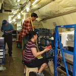 researchers in plane