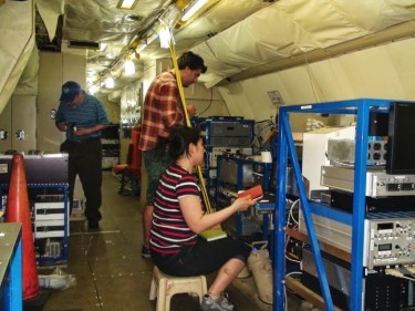 researchers in plane