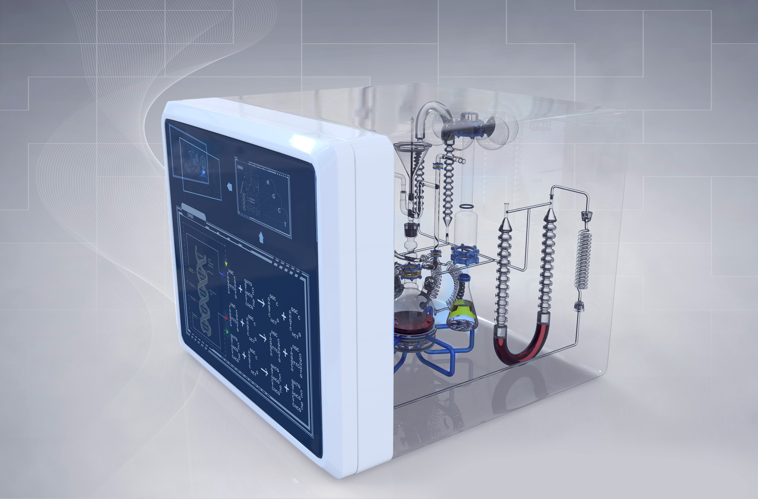 An artist's rendering showing programmable chemistry.