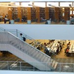 The second and third floors of Odegaard library.