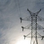 An electric transmission tower in Asia.