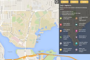 An interactive campus map that is part of the survey.