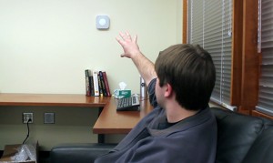 Beyond mobile devices, AllSee can also enable interaction with Internet of Things devices such as home monitoring solutions.