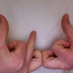 Bloods gang sign.