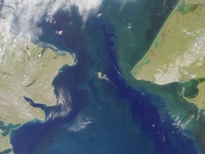 satellite map of Bering Strait