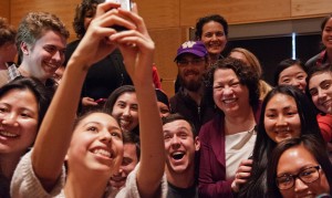 Sonia Sotomayor poses with UW students